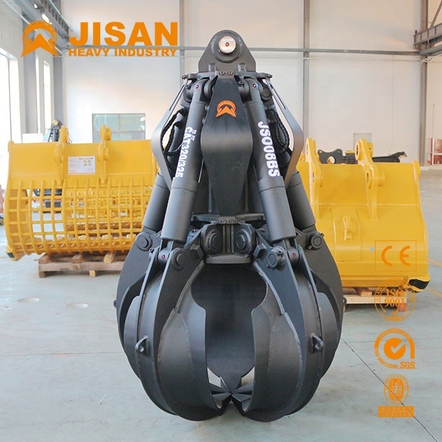 High Quality Hydraulic Excavator Grab Bucket For Metal Scrap Orange Peel Grapple