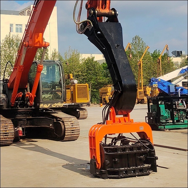 Excavator mounted hydraulic sheet pile driver vibro hammer for concrete piles