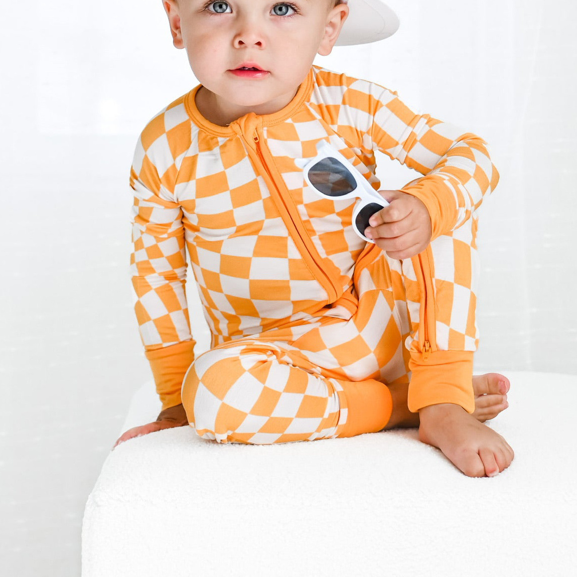 Wholesale Baby Toddler Unisex Buttery-Soft Snug Fit Custom Pattern Footed Pajamas with bamboo Viscose Made with Eucalyptus