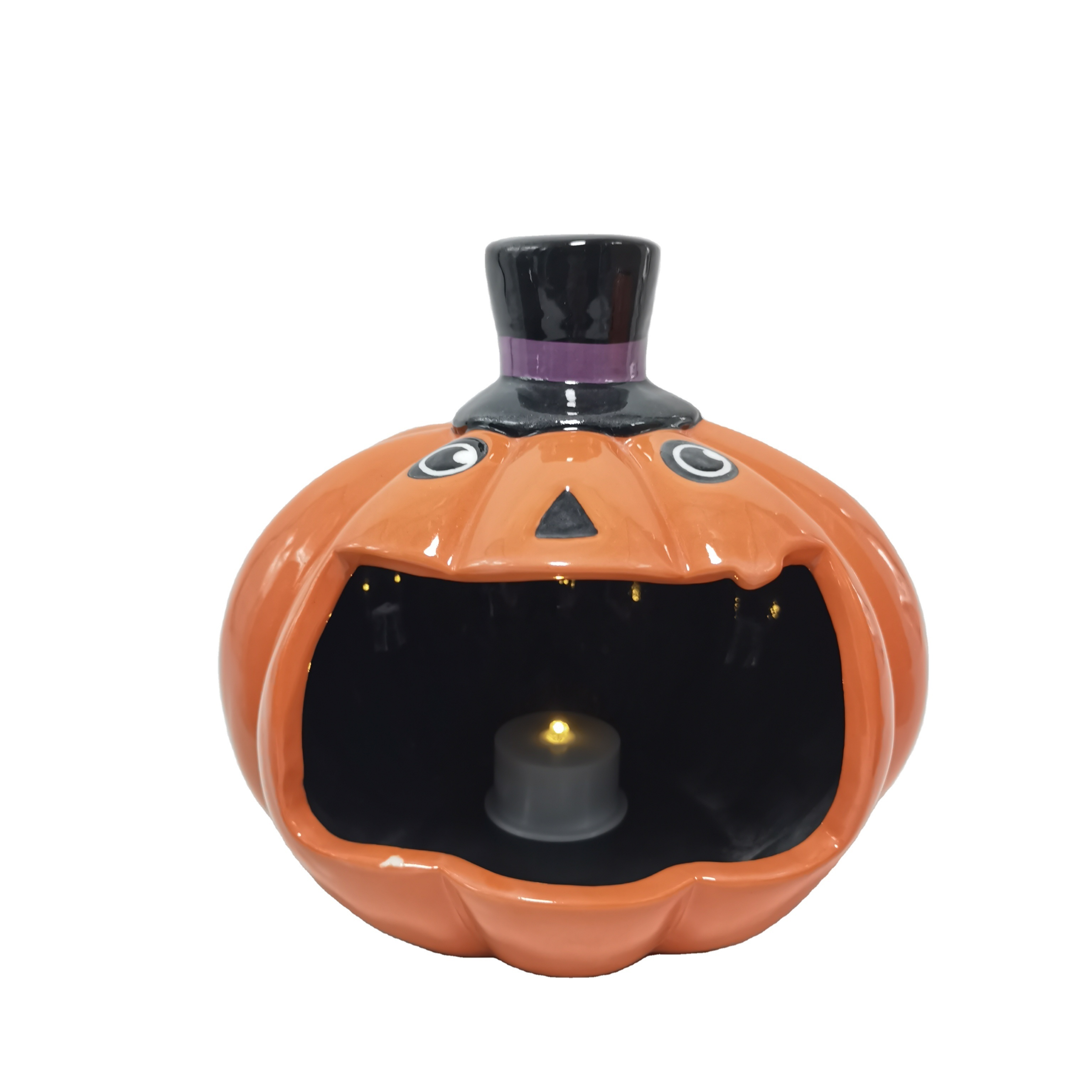 Halloween party decorations Oil wax furnace ceramic Orange Jack-o '-Jack candlestick tea lights