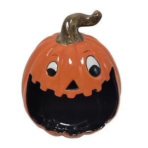 custom Retro ceramic pumpkin lantern Halloween jack-o' -lantern Candle House gift Interior decoration