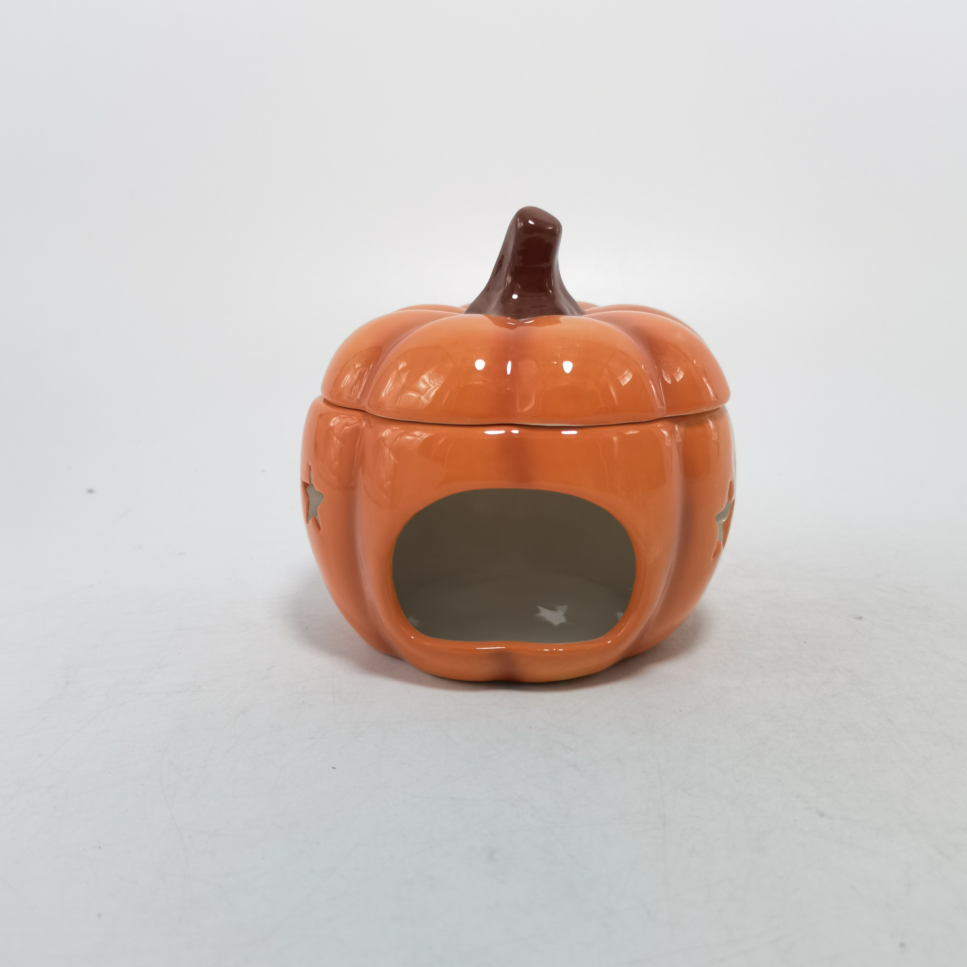 Custom unique design Ceramic pumpkin Wax burner Oil burner Tea lantern Aromatherapy stove Spice stand