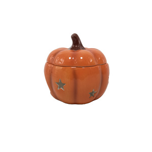 Custom unique design Ceramic pumpkin Wax burner Oil burner Tea lantern Aromatherapy stove Spice stand