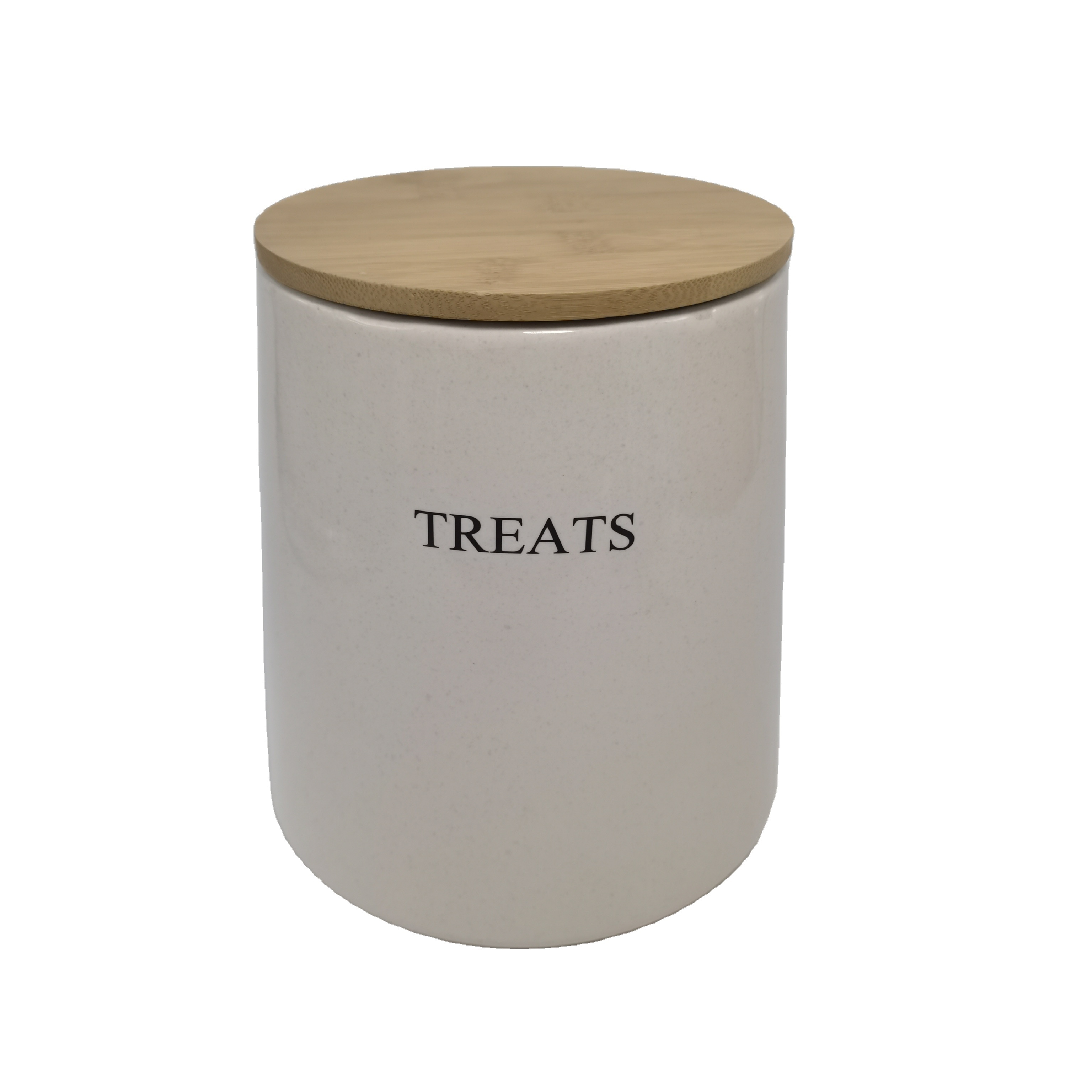 custom LOGO White glaze Ceramic vessel Bamboo lid Wooden lid food spice Airtight jar Ceramic kitchen jar