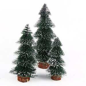 Christmas Tree PVC Material Any Custom Tabletop Bottle Brush Trees for Xmas Holiday Mini Christmas Tree with Wooden Bases