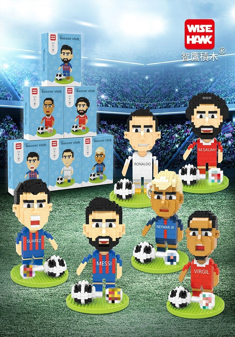 Cartoon Football Character Series Mini Model Small Particle Building Blocks Puzzle  Building Block Toy  Football player