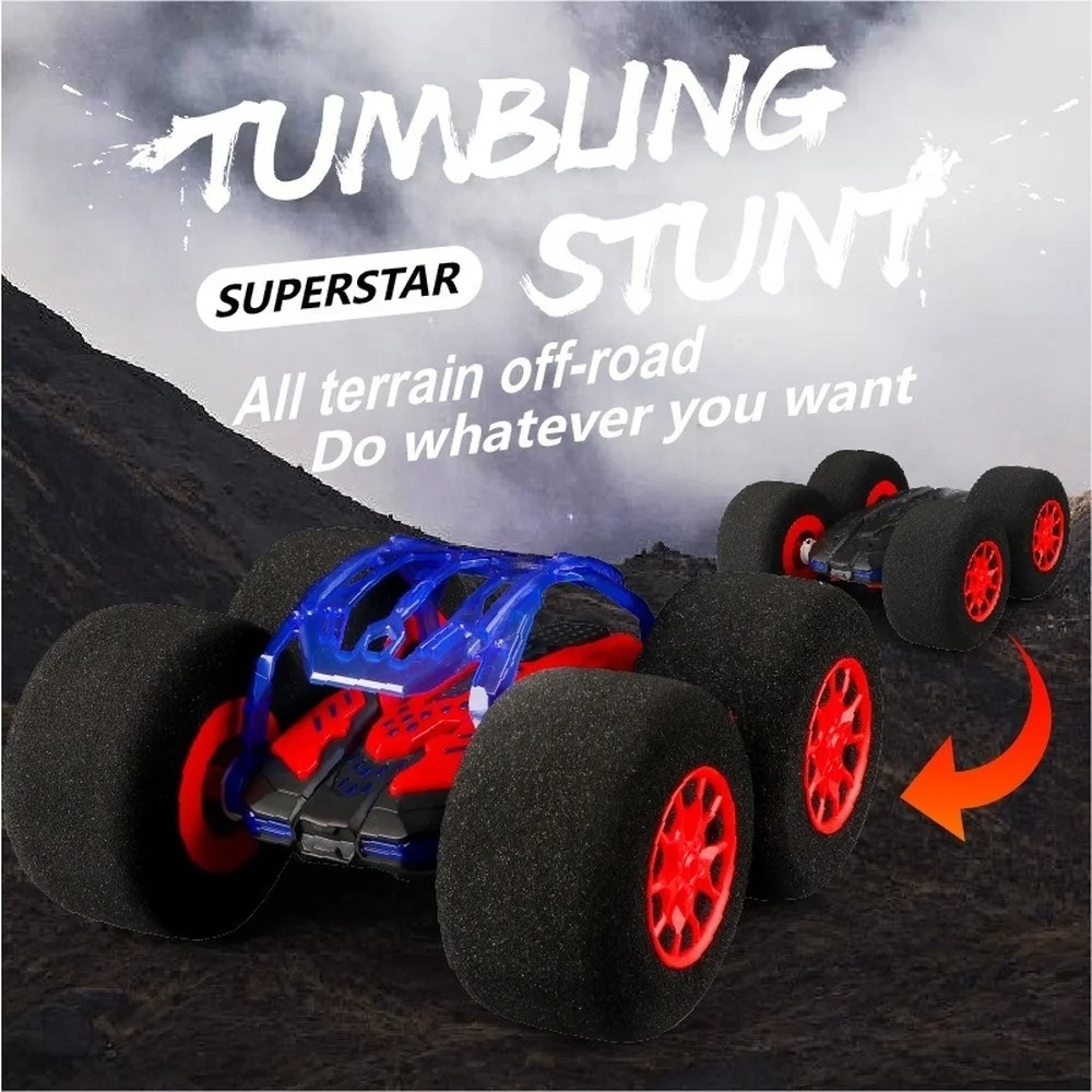 Children's Toys1:20 RC 4WD Remote Control Cars Model Sponge Wheel 360 Rotation Stunt Tumbling DIY Big Sponge wheel RC Stunt Car