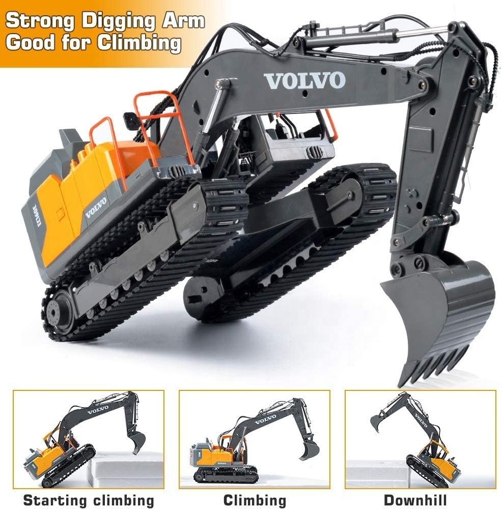 E568-001 Volvo RC excavator car toys 2.4G 17channels remote control engineering vehicle 3 in 1 alloy machine model for kids gift