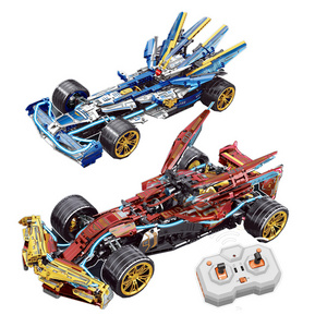 Kids STEM Building Block F1 racing car  toys1000+pcs Technology Formula Racing Remote control car toys rc F1 car toy with light