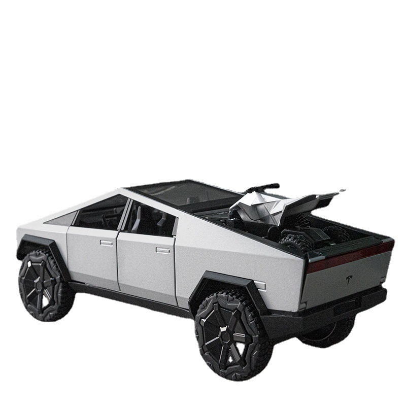 2023  Simulation 1:24 Alloy Car Cyberpunk with Sound and Light Pickup Truck Model Ornaments Alloy Pull Back Off-Road Vehicle