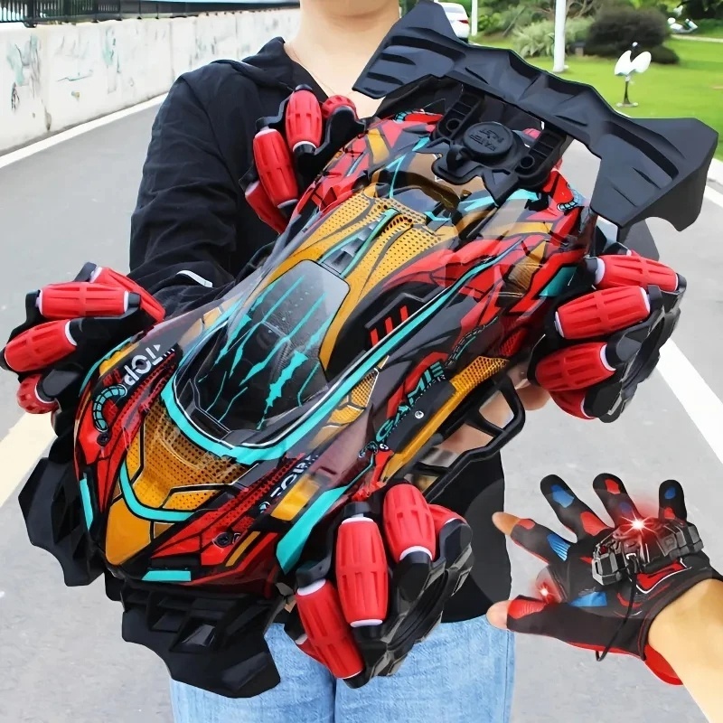 Children Toys F1 Drift RC Car With Led Lights Music 2.4G Glove Gesture Radio Remote Control Spray Stunt Car 4WD Electric RC car