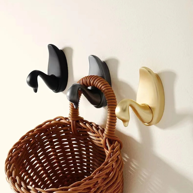 New Design European Duck Metal Zinc Alloy Double Cloth Coat Hooks modern Curtain Hooks For Bedroom Furniture