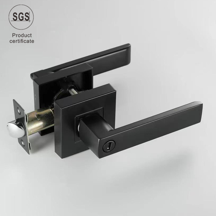 Home Modern black door Handles lever black lever door Handles for America market With Smart lock