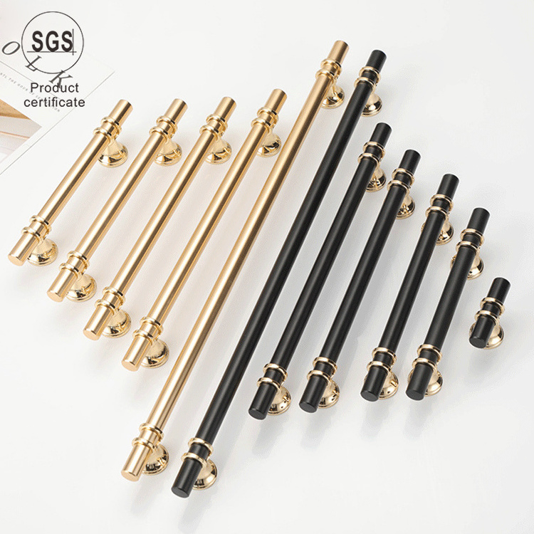 Hot Selling ABS Metal Material Black Gold Chrome Bedroom Wardrobe Cabinet Drawer Furniture Handles