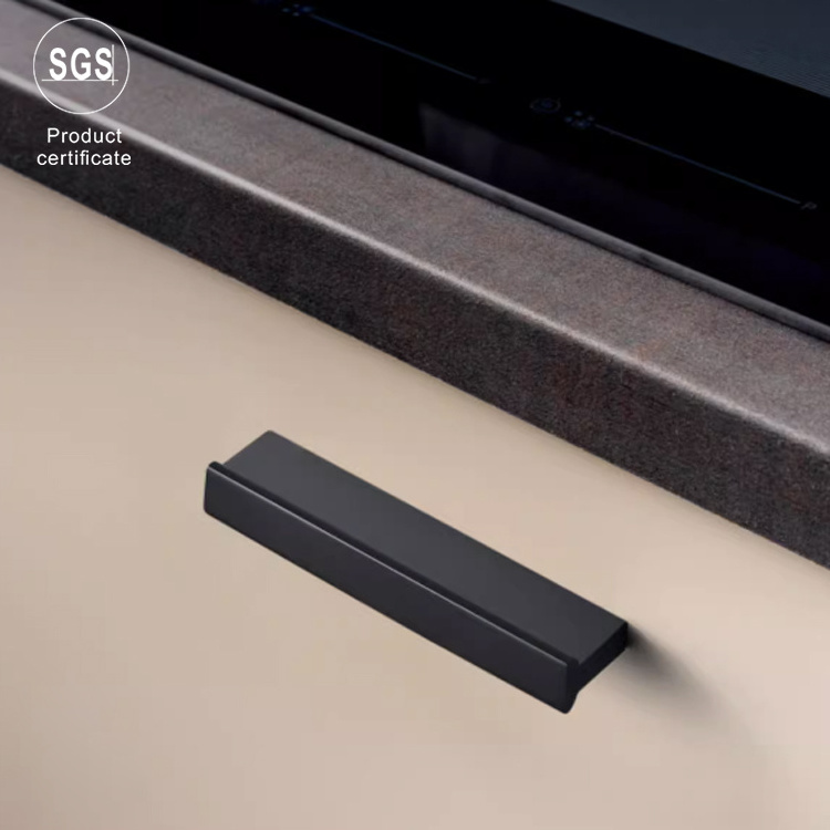 New Design Aluminium Profile Matt Black Pull Cabinet Pull Handle Dor Cabinet With Cheap Price