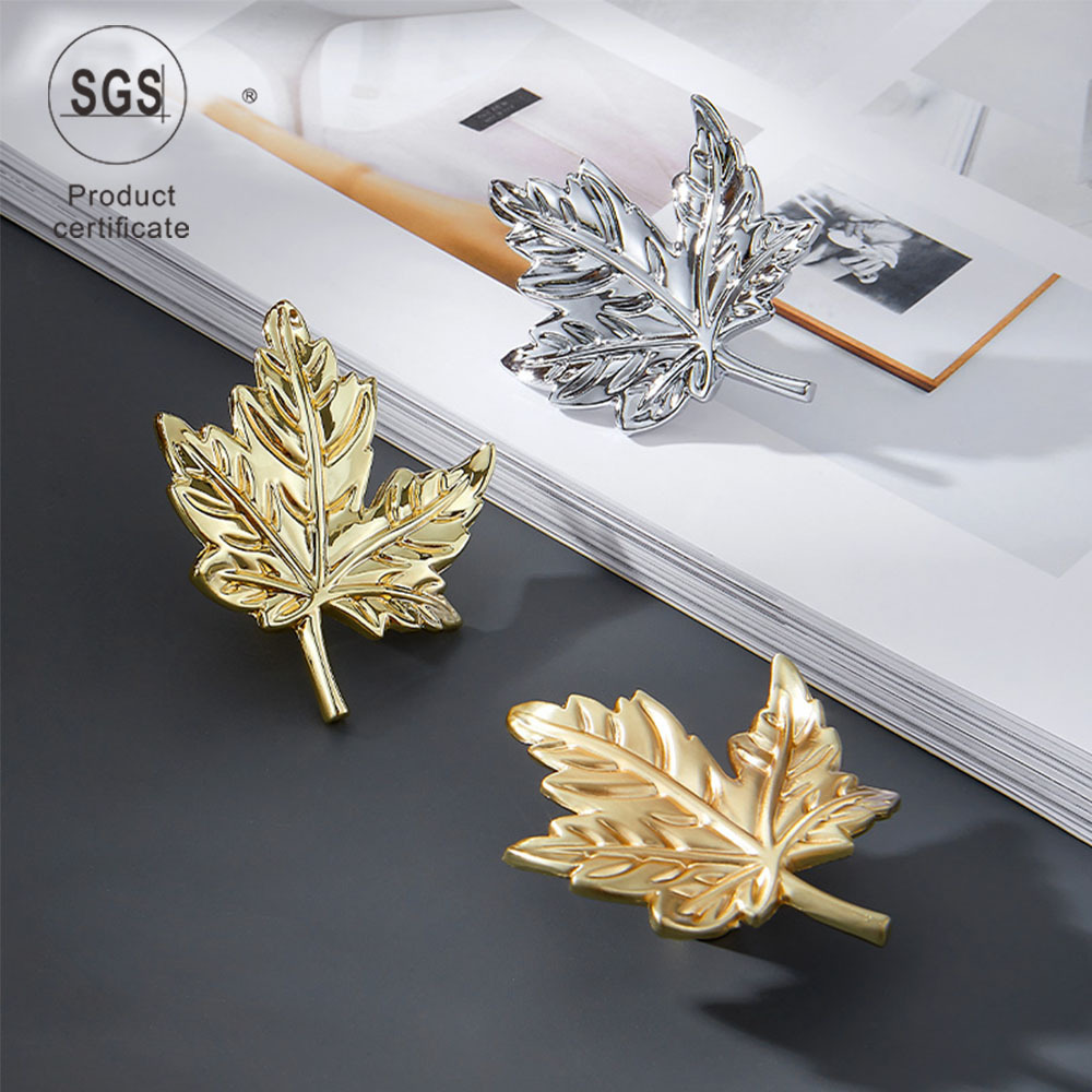 designer Leaf Shape Chrome Gold Antique Wardrobe Drawer Furniture Cabinet Handles Knobs