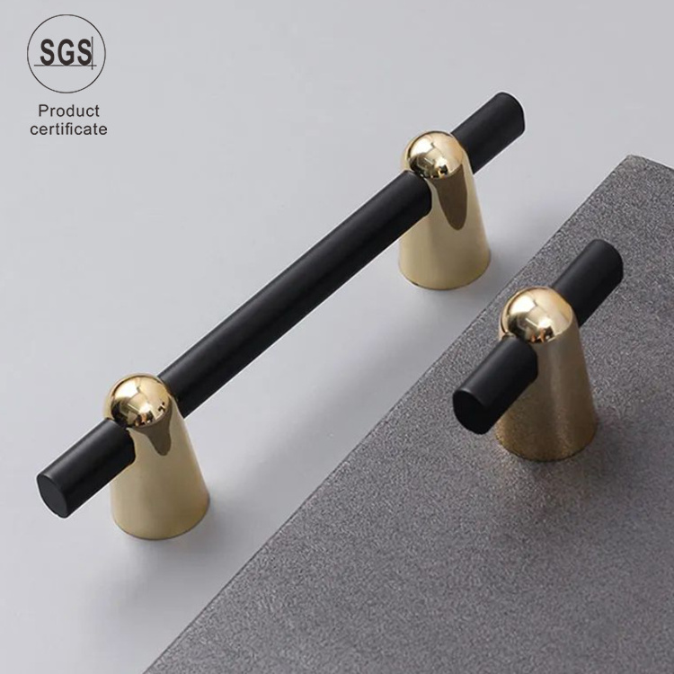 Hot Selling ABS Metal Material Black Gold Chrome Bedroom Wardrobe Cabinet Drawer Furniture Handles