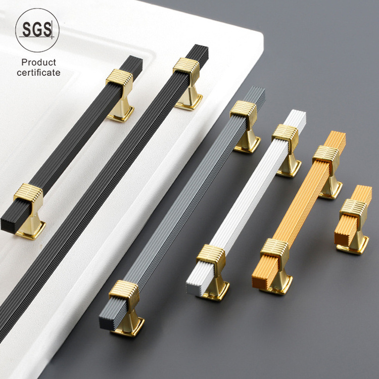 Hot Selling ABS Metal Material Black Gold Chrome Bedroom Wardrobe Cabinet Drawer Furniture Handles