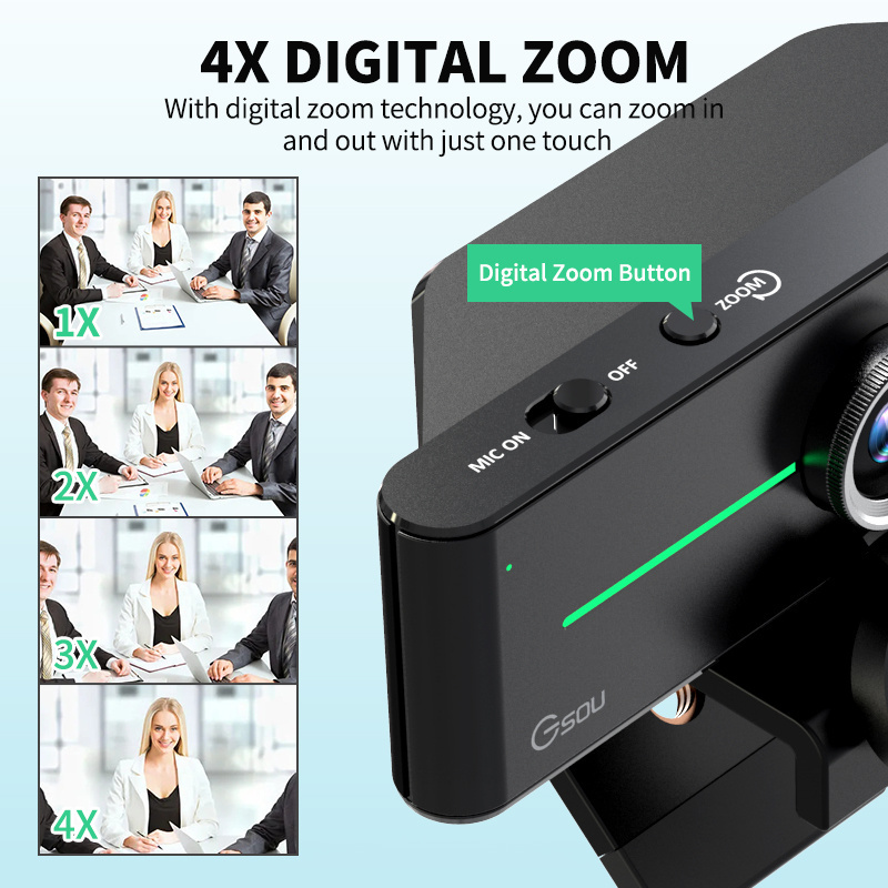 Optical Zoom 4K PC Web Camera  Full HD USB PC 4K Webcam for conference meeting