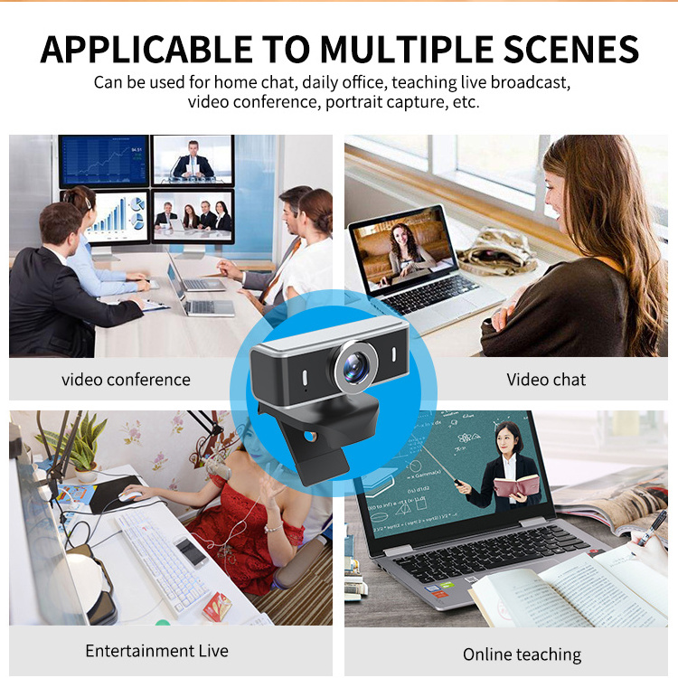 Streaming Webcam linse 1080P 30FPS Camera Built-in Microphone Webcamera