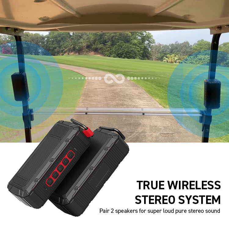 Gsou New V3-M 16W Mini Waterproof Magnetic Golf Cart Bluetooth Speaker For Golf Cart Caddy