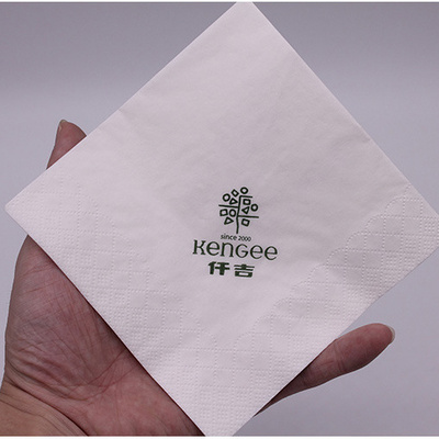 Printed LOGO Natural paper napkin 2 ply white embossing airlaid interfold napkin tissue paper