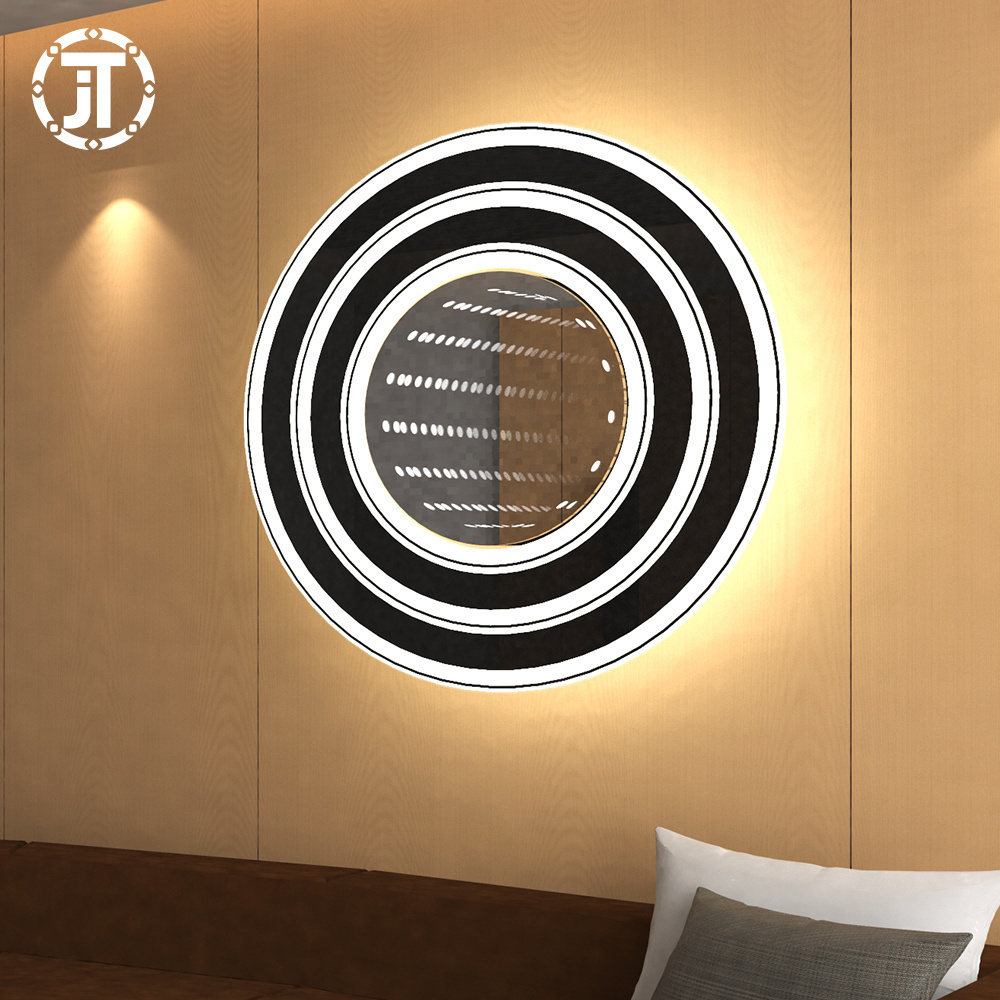 Room Decorative Smart Led Wall Light 3D Infinity Mirror Finish Ceiling Tiles Wall Makeup Mirror with Light Wall Hanging Modern