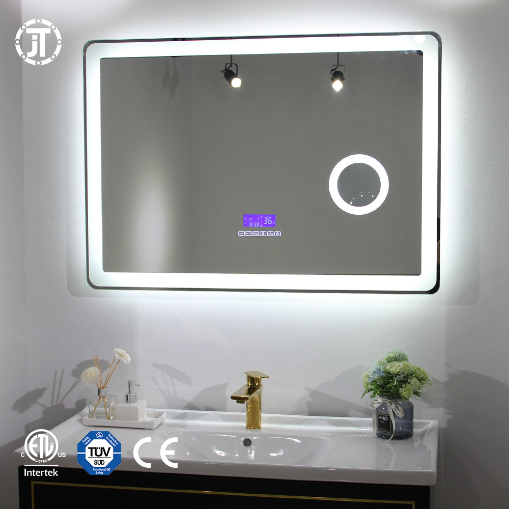 Amazon hot selling ETL defogging smart cosmetic magnifying LED  mirror for bathroom