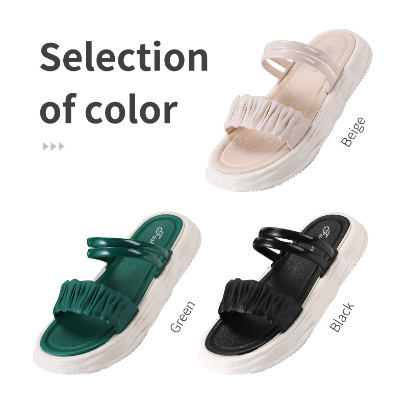 Custom Light Weight Height Increasing shoe slippers outdoor casual women beach slides flip flops