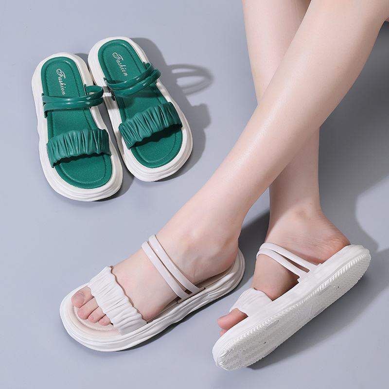 Custom Light Weight Height Increasing shoe slippers outdoor casual women beach slides flip flops