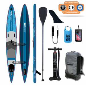 Geetone 14FT Sup Race OEM Customize Carbon Fiber Stringer US Box Fin Inflatable Stand Up Paddle Boards Racing 14'