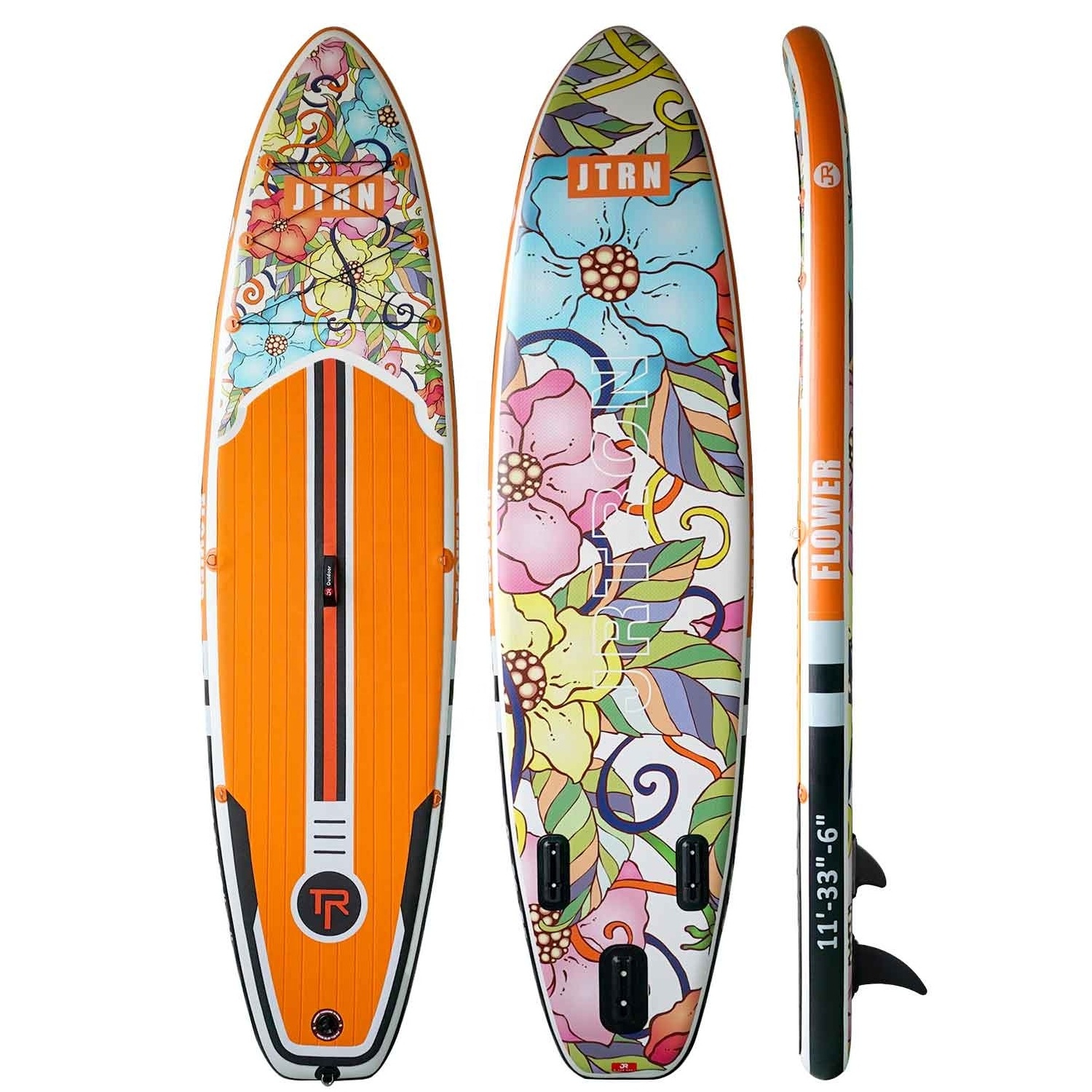 Geetone flower new design 11 feet inflatable SUP stand up paddle boards set foldable ISUP with accessories portable surfboard