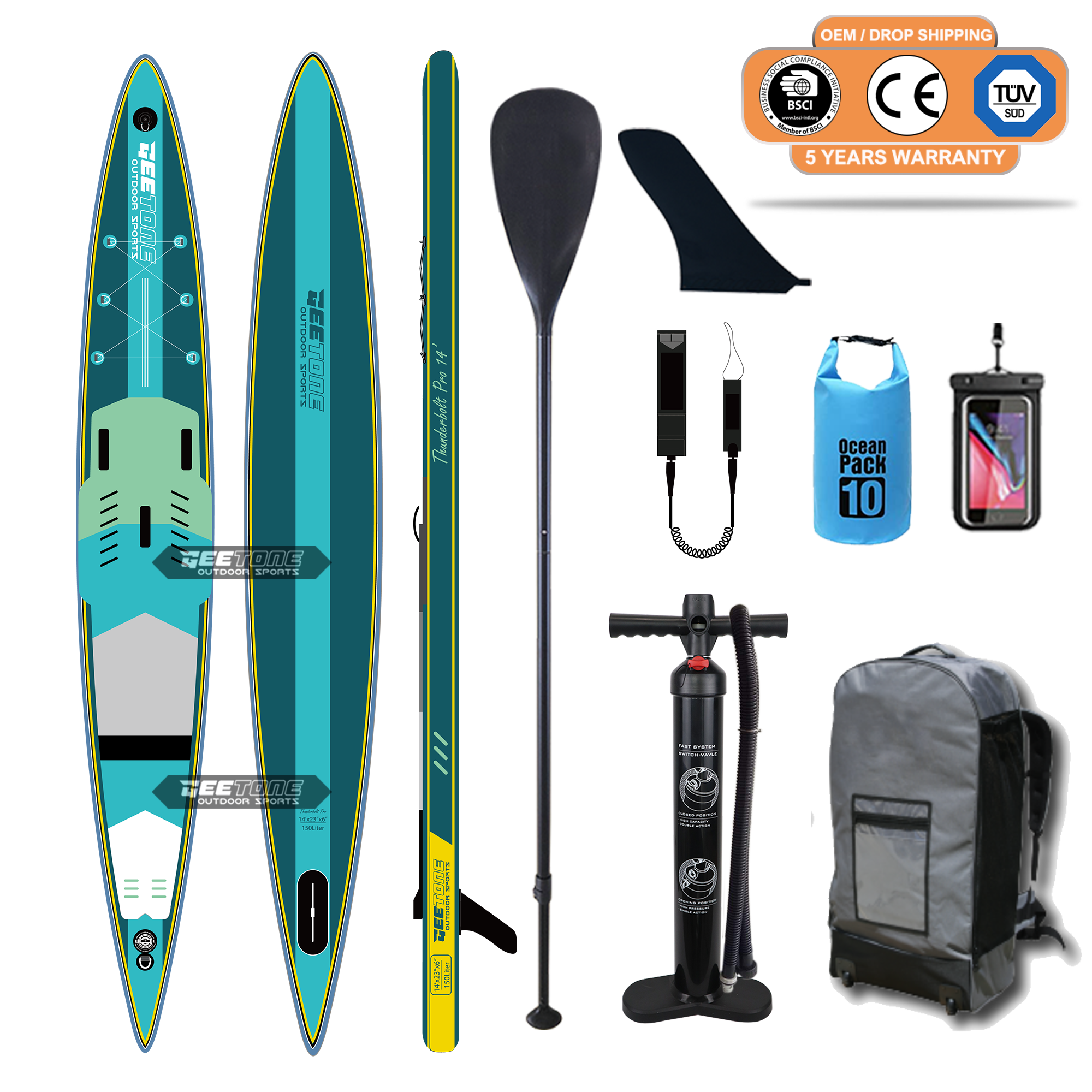 Factory New Surfing ISUP Paddle Board Stand Up Paddleboard MOLOKAI Inflatable Racing SurfBoards Drop Stitch Custom SUP Race