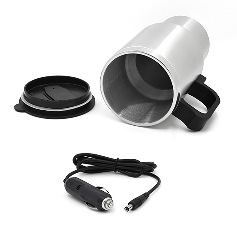 12V car usb mug plug-in thermos insulation heated travel coffee mugs electric cup vintage stainless steel heated mug warmer