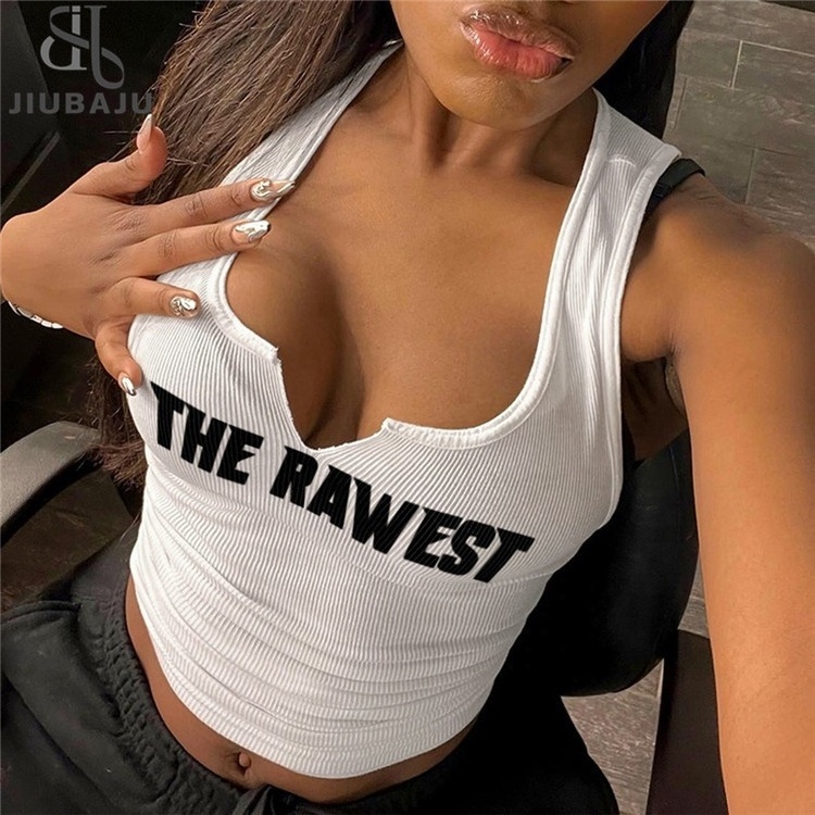 Women Camisole Summer Tank Top Personality Printing Vest Street Crop Top Sleeveless Tops