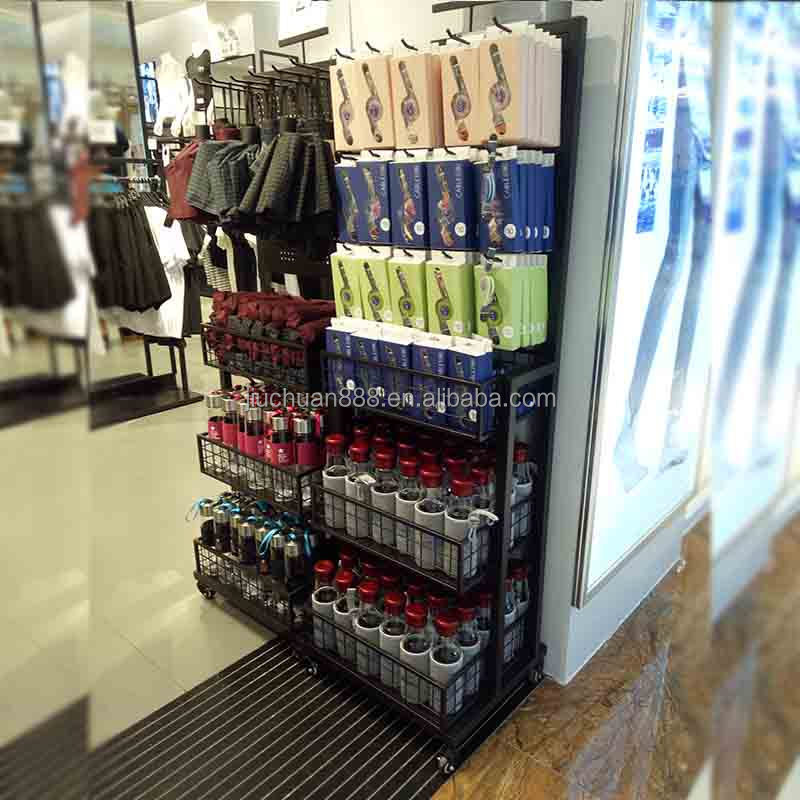 Movable promotional rack Store doorway storage rack Water cup umbrella metal paint display rack