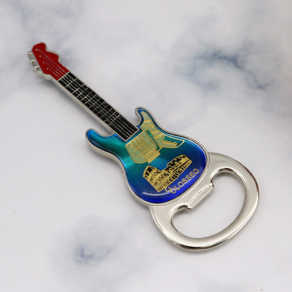 Personality Guitar Shape Fridge Magnet Opener Creative Commemorate Bottle Opener Custom