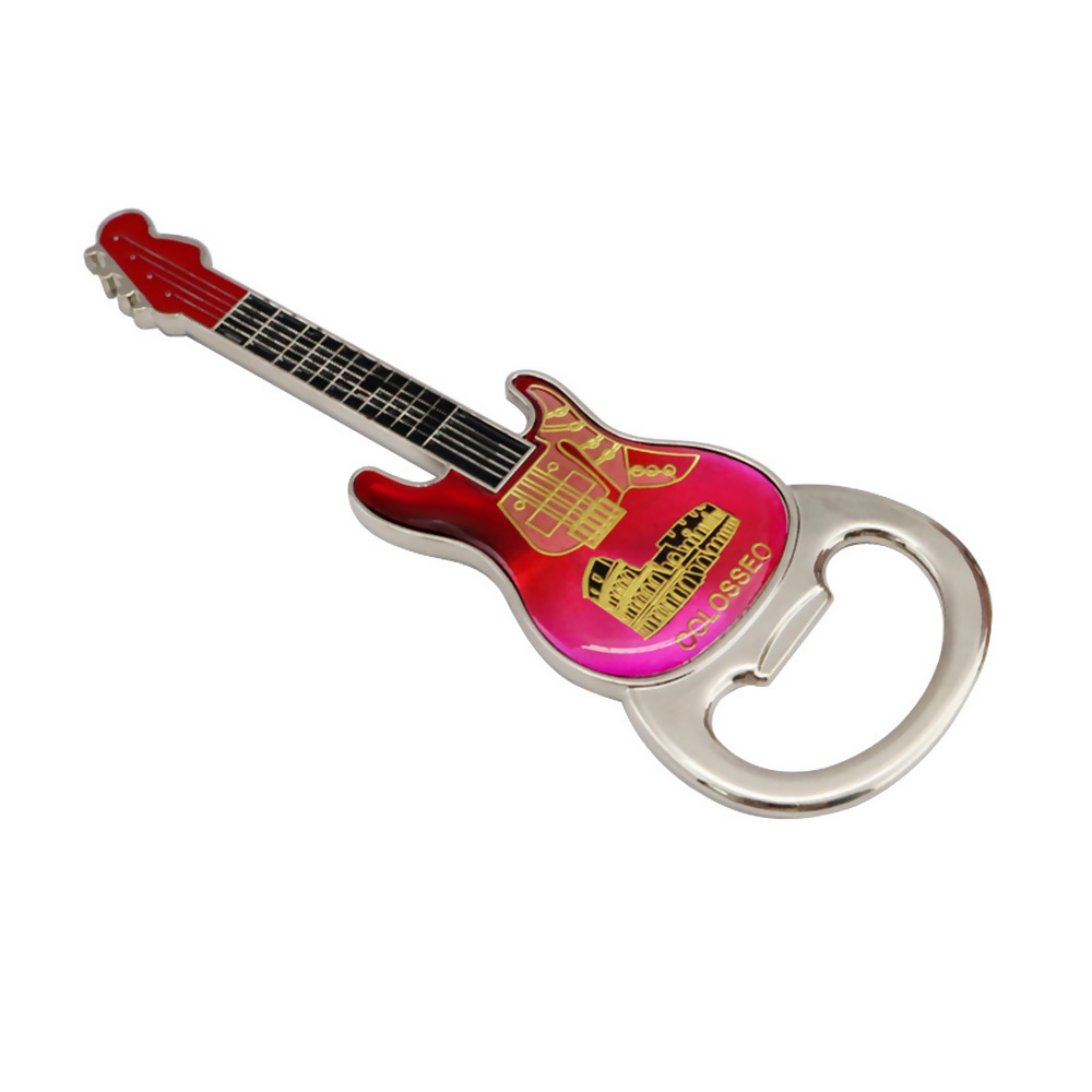 Personality Guitar Shape Fridge Magnet Opener Creative Commemorate Bottle Opener Custom