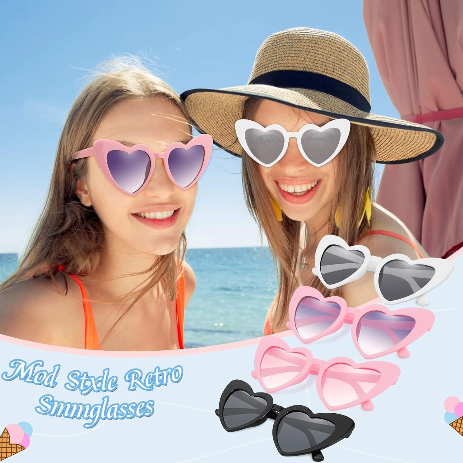 Customized Logo wholesale cheap pc sweet love&roses hearts pink sunglasses fashion women love heart glasses shaped sunglasses