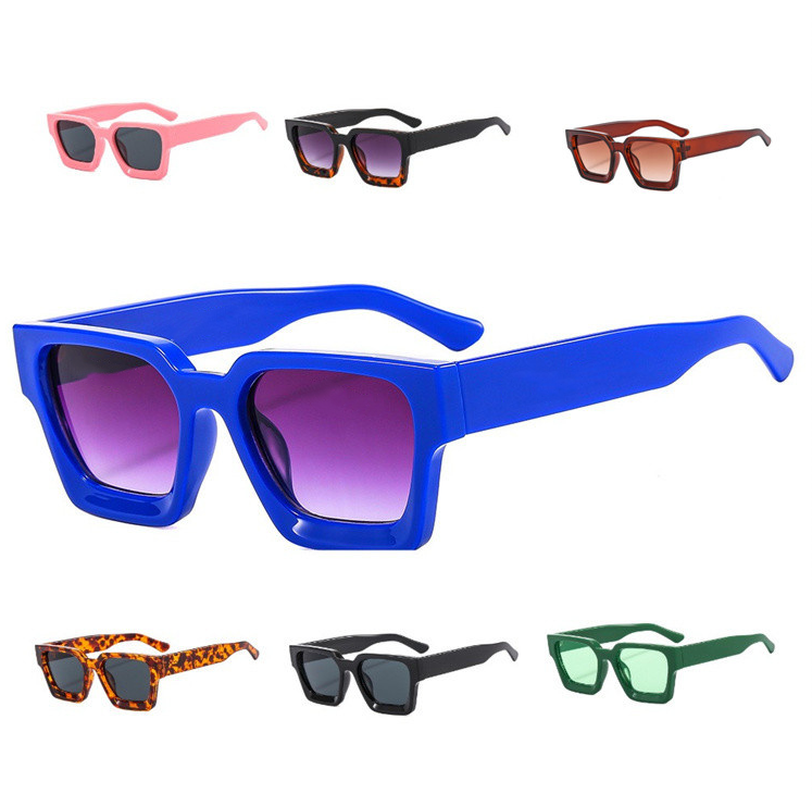 2024 Fashion Brand designer Classic Retro Shades Luxury Oversized Plastic Sunglasses Chunky Square Men custom logo Sunglasses