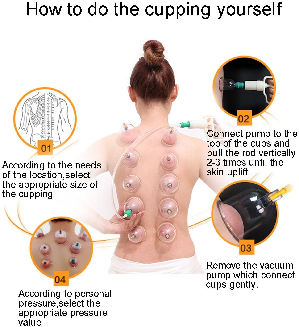 Chinese Medicine Cupping Therapy Sets,12Cups Hijama Cupping Set with Pump Vacuum Suction Cups for Body Cellulite Cupping