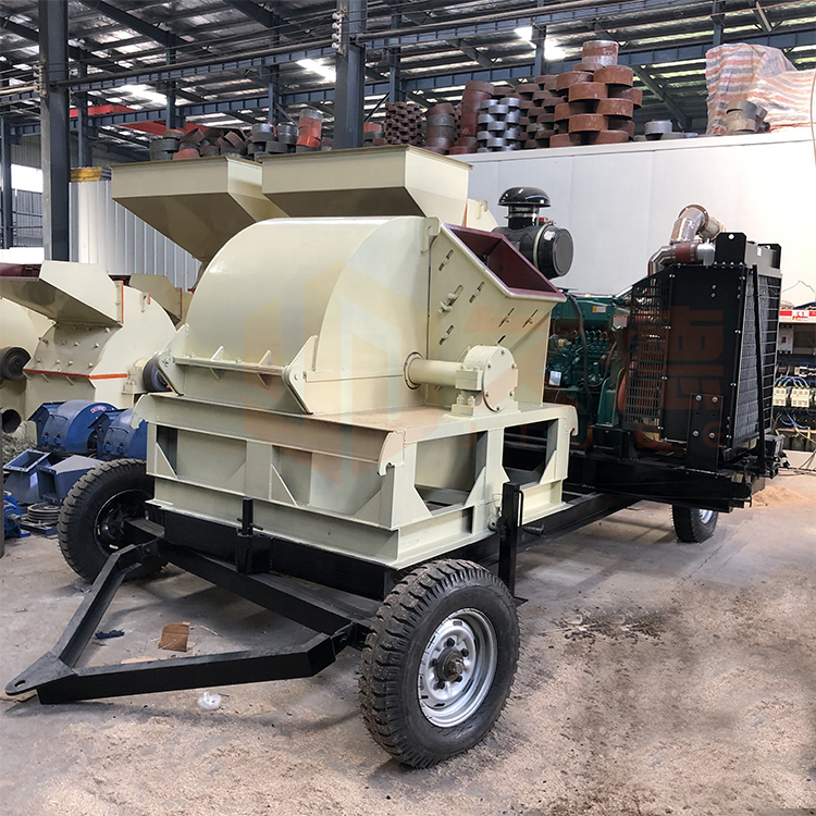 Mobile Diesel Motor Chipper Branch Crusher Wood Pulverizing Wooden Sawdust Making Machine for Sale