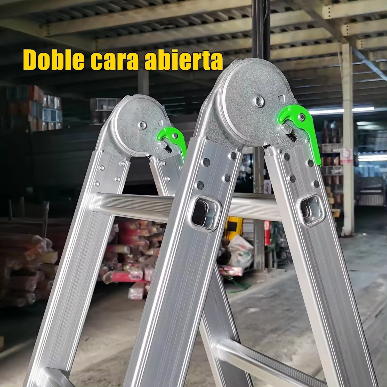 4*3 pasos con gran bisagra Escalera multiusos de aluminio de alta calidad y buen precio