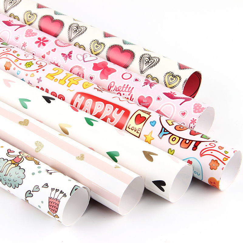 Hot Sale Cute Cartoon Print Waterproof Colorful Rolls Gift Wrapping Paper