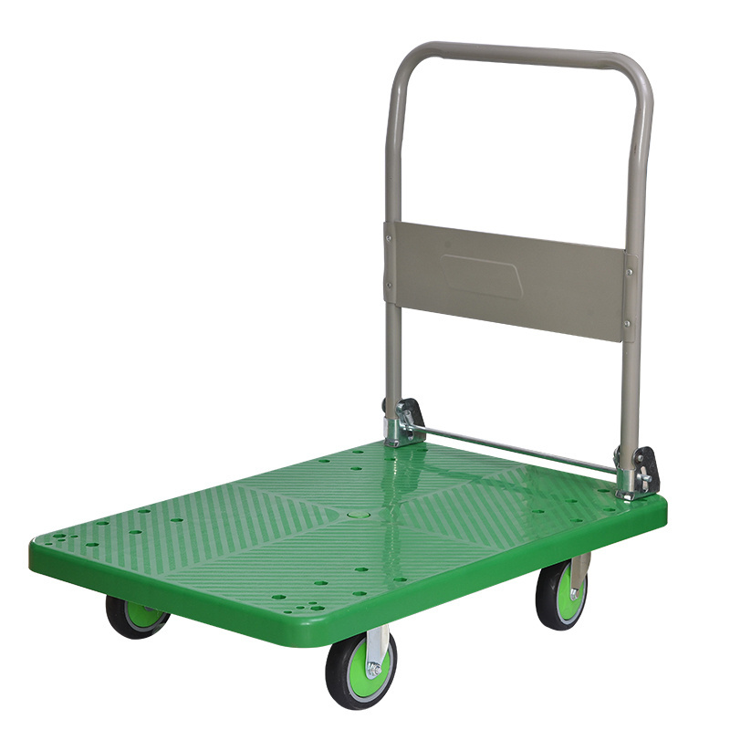 Heavy duty Platform hand truck flat plastic cart trolley 300kg 4-wheel folding cart