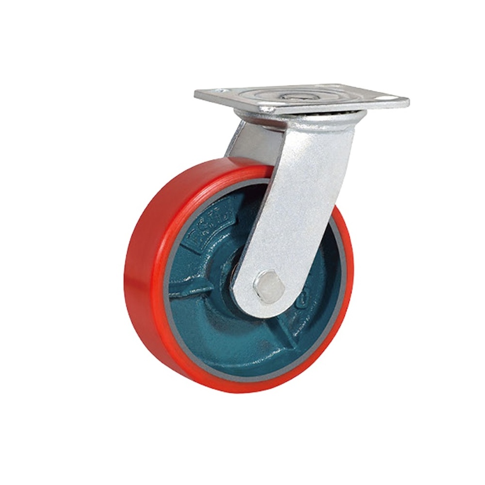 Industrial polyurethane caster wheel 6 inch 8 inch 10inch fixed rigid swivel unicaster PU 1000kg heavy duty caster wheel