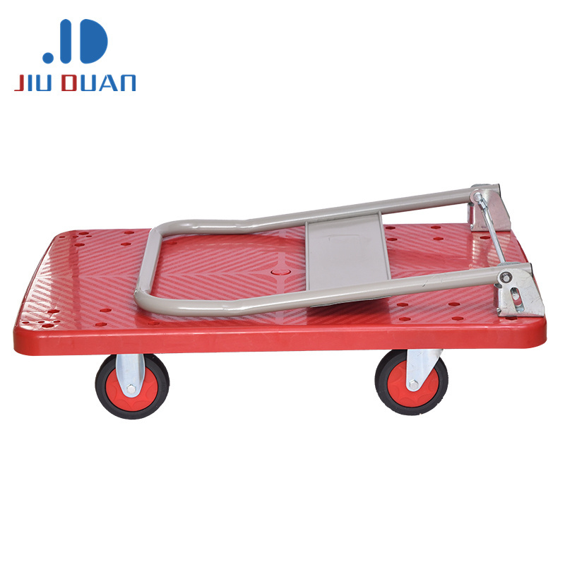 300kg Four Wheels Plastic hand truck trolley push cart Foldable Platform Trolley for carrying goods