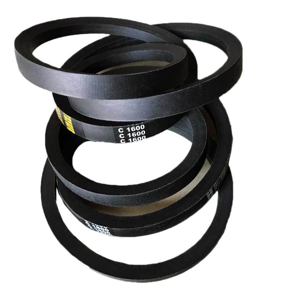 Wholesale Industrial Black  Ribbed  Wrapped Flat Rubber v belt  Material Three V belt C160