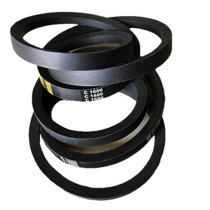 Wholesale Industrial Black  Ribbed  Wrapped Flat Rubber v belt  Material Three V belt C160