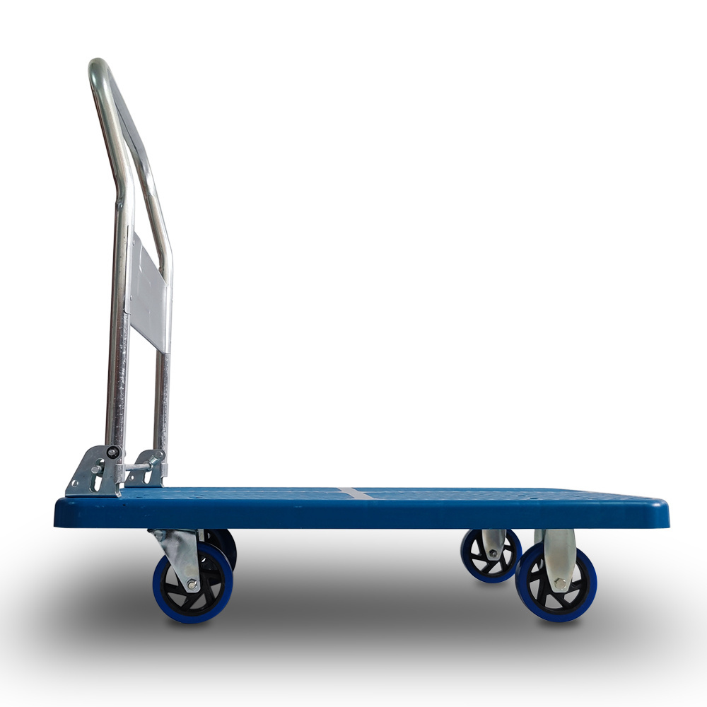 Foldable hand trolley 150kg 300kg 500kg  Capacity 4 Wheel Hand Sack Trolley Platform Cart